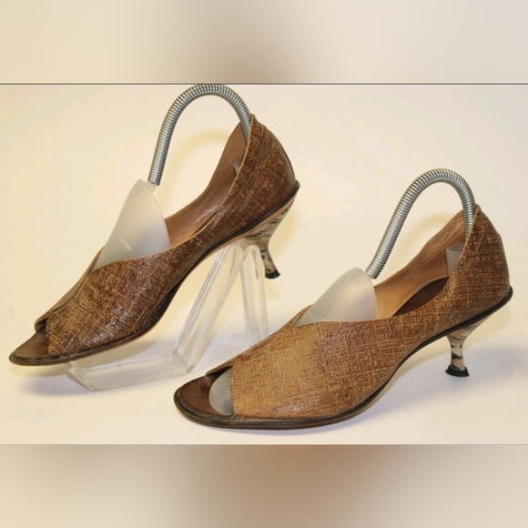CYDWOQ Heels for Women with Vintage for sale | eBay CYDWOQ Vintage Womens 7 37 Leather Peep Toe Kitten Heel Pumps USA Handmade Shoes